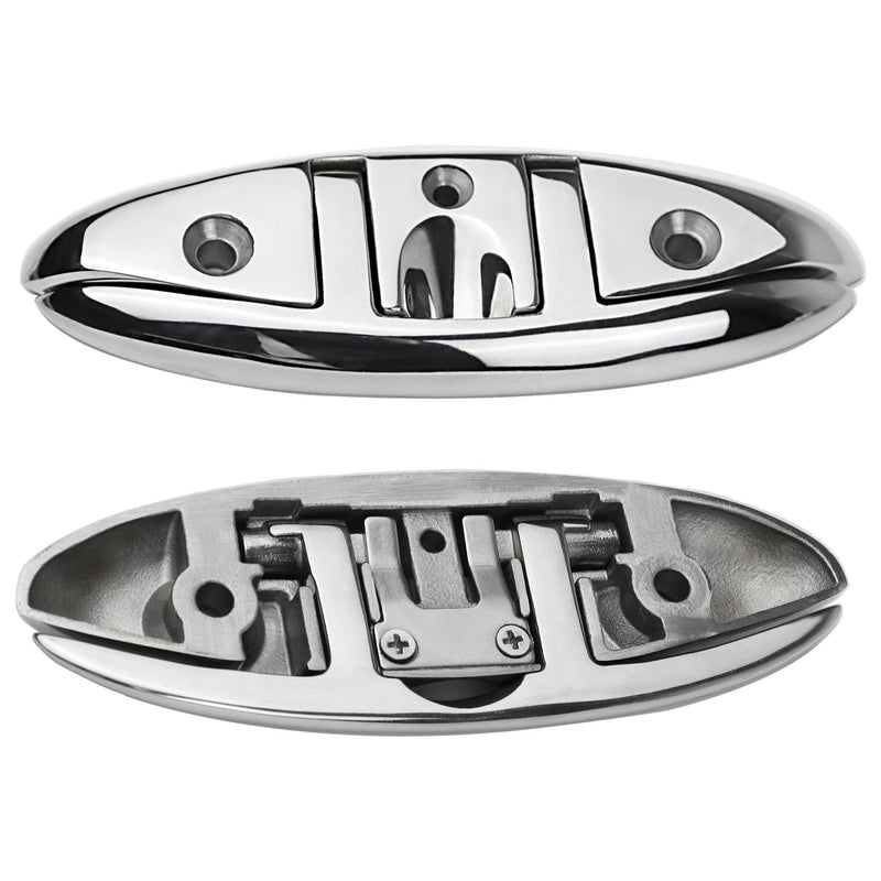 Folding Boat Cleats 5" 6" 316 Stainless Steel Flip up Dock Cleats Marine Grade Rope Cleat for Deck, Yacht with Fasteners 5" 1 Pack
