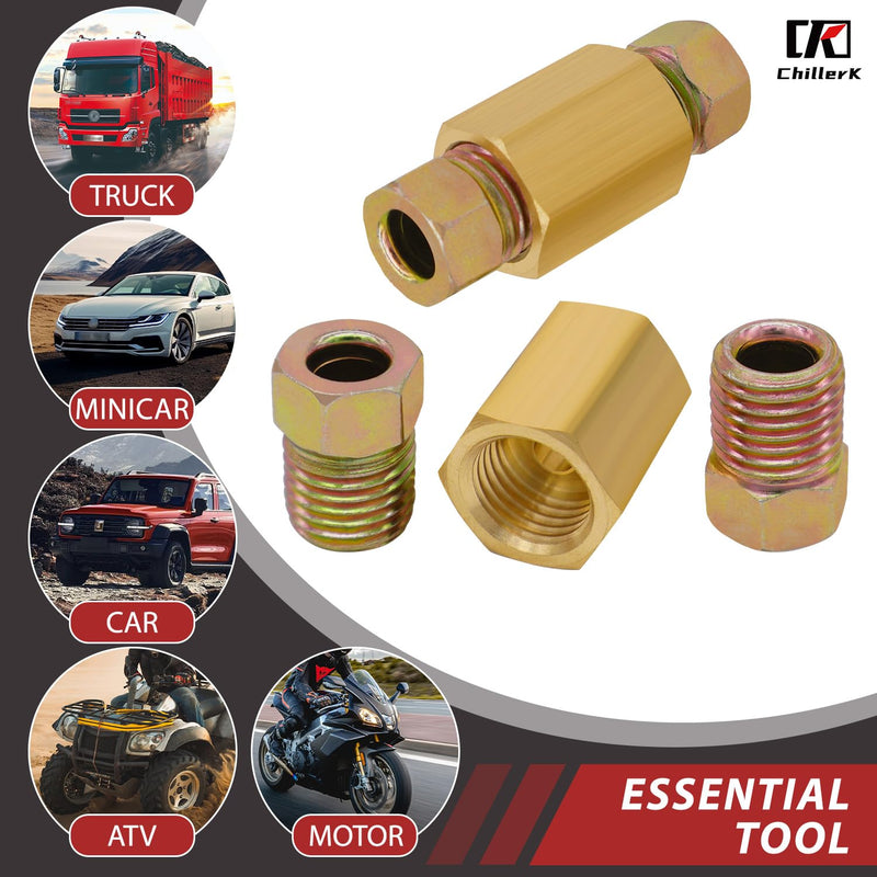 24 PCS 3/16" Brake Line Fittings Kit - 24 Threads Assortment for 3/16" Tube - Includes 8 PCS Unions, 16 PCS Nuts
