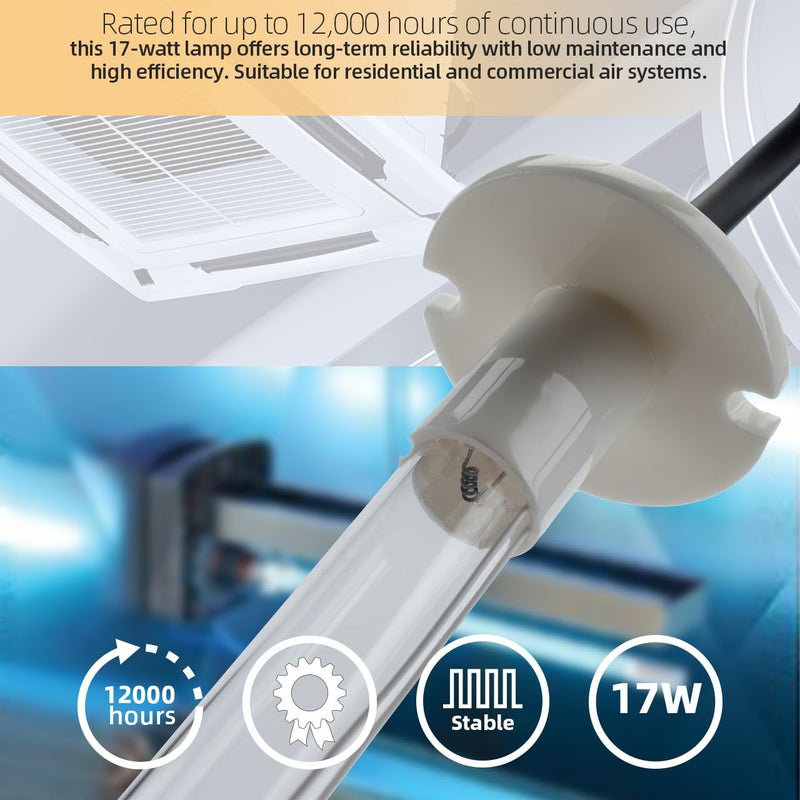 HVAC UV Light Bulb Replacement for GTUV GT-UVL TPUVL, UV-C Light Bulb with Square Plug Connector Compatible with TradePro, Gemtech Lamps