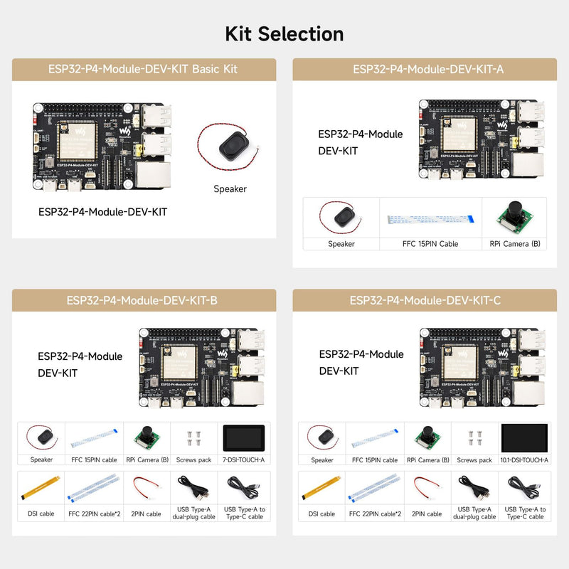 Waveshare ESP32-P4-Module High-Performance Development Board, Based On ESP32-P4 and ESP32-C6, Supports Wi-Fi 6 and Bluetooth 5/BLE, Includes Speaker