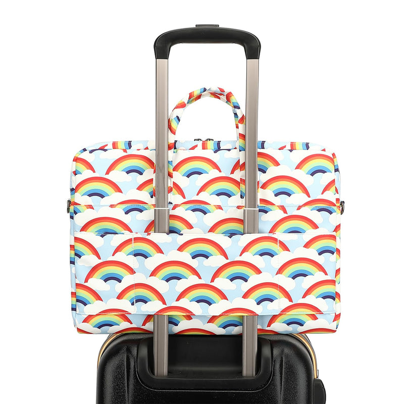 Ezrelia15-15.6 inch Laptop Shoulder Bag, for MacBook Pro 16, Hp Lenovo Dell 14 inch Waterproof Messenger Bag Case Sleeve 15 inch/15.6 inch Rainbow