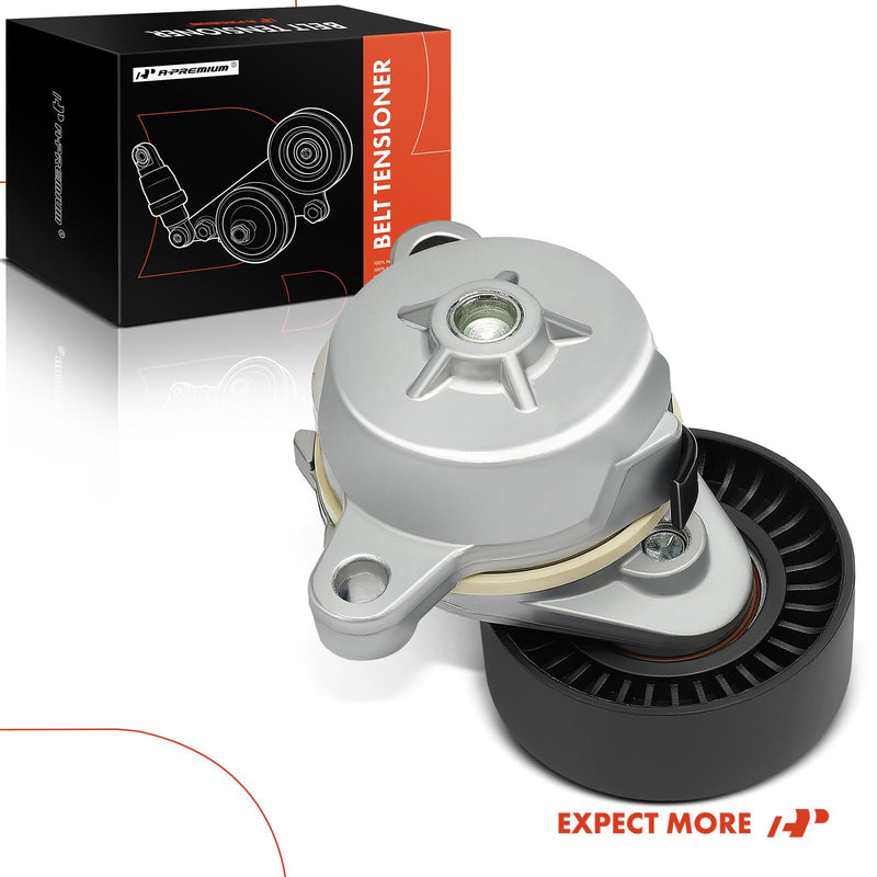 A-Premium Belt Tensioner Assembly with Pulley Compatible with Ford Expedition 2015-2017, F-150, Mustang 2011-2017, Transit-150, Transit-250, Transit-350 & Lincoln Navigator, Replace# 3R3E6B209EE