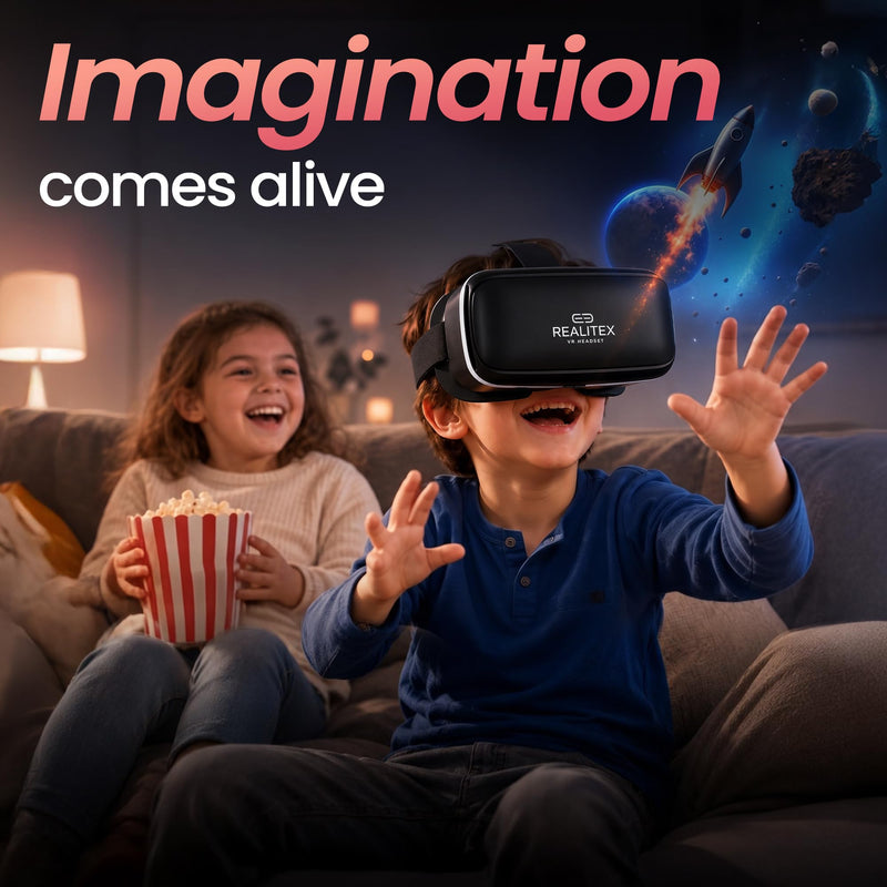 3D VR Headset for Kids + Android Remote - for iPhone & Android Phones | with 3D VR Videos & Apps Links | Virtual Reality Goggles Set for Beginners Pure White