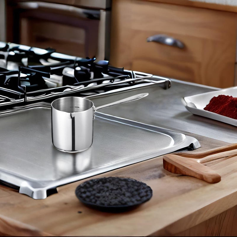 IMEEA 10oz / 300ml Butter Warmer Single-Serve Milk & Sauce Heating Pan 18/10 Tri-Ply Stainless Steel Mini Pot 10 fl oz