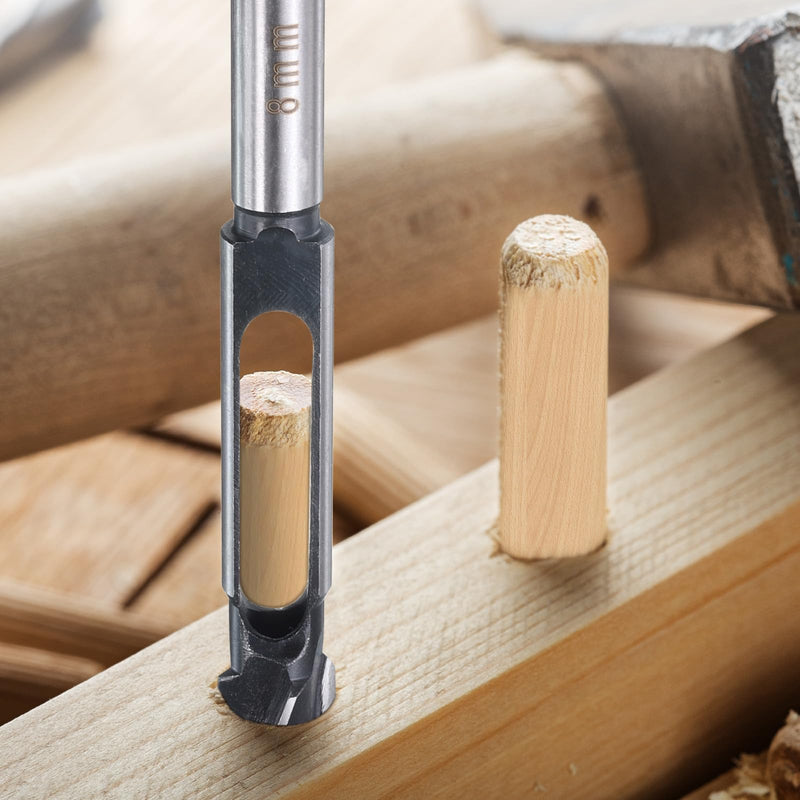 HARFINGTON Wood Tenon Dowel Plug Cutter 35mm Metric Tenon Dowel Cutting Tools Drill Bit High Speed Steel Wood Plug Dowel Cutter with Round Shank for Woodworking Furniture Making