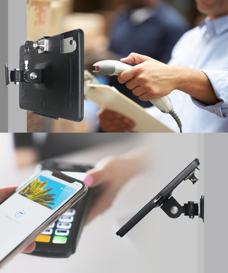On Wall Mount Bracket for iPad Air 11-inch M3 2025 & M2 2024,(iPad Air 7th/6th Generation),Excluding Other 11",with Lock &Key,Multi Angle Design,Metal,(Black)