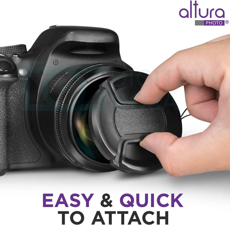 Altura Photo 55mm Lens Cap - 2 Pack Nikon Lens Cap Cover for D3400, D3500, D5500, D5600 with AF-P DX NIKKOR 18-55mm f/3.5-5.6G VR, Sony FE 28-70mm f/3.5-5.6 OSS, Sigma 56mm F1.4 DC DN and More
