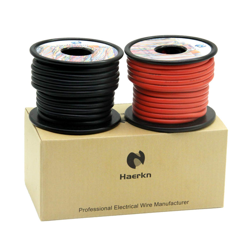 12 awg 3.3mm² Silicone Electrical Wire Cables 60 Feet [30ft Black and 30ft Red] 12 Gauge High Temp 200 deg C 600V Soft and Flexible Hook Up Oxygen Free Stranded Tinned Copper Wire Model Battery Cable 12awg-2 Spool-30FT