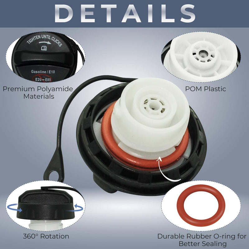 Gas Cap, Fuel Cap For Ford Lincoln Mercury 2004-2009 F150, 2007-2015 Edge, 2009-2020 F250 F350 Super Duty, 2017-2021 F450 F550, 2006-2007 Fusion, 2004-2007 Freestar, 2006-2009 Ranger, FC1079 FC1089