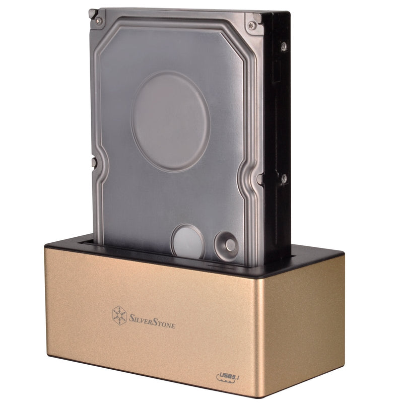 SilverStone Technology External Hard Drive Docking Station Supports One 2.5" or 3.5" Drive RL-TS11G-C
