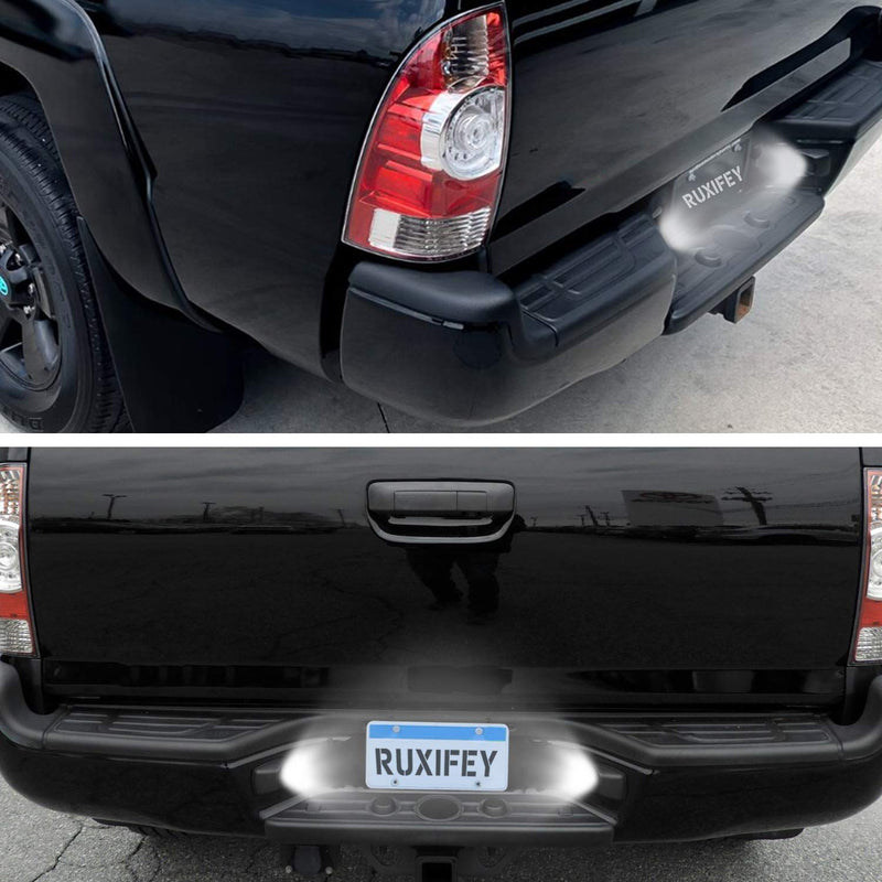 RUXIFEY LED License Plate Light Lamp Replacement Compatible with Tacoma 2005 to 2015, Tundra 2000 to 2013, 6000k White black