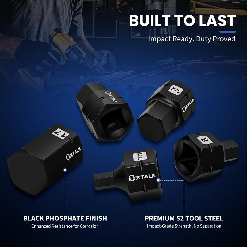 3/8" Drive Stubby Hex Bit Socket Set,27PCS Impact Allen Socket Set with SAE & Metric Sizes (5/32"-11/16" & 4mm-17mm),Anti-Roll Design for Impact Use 3/8" Drive socket 27PCS