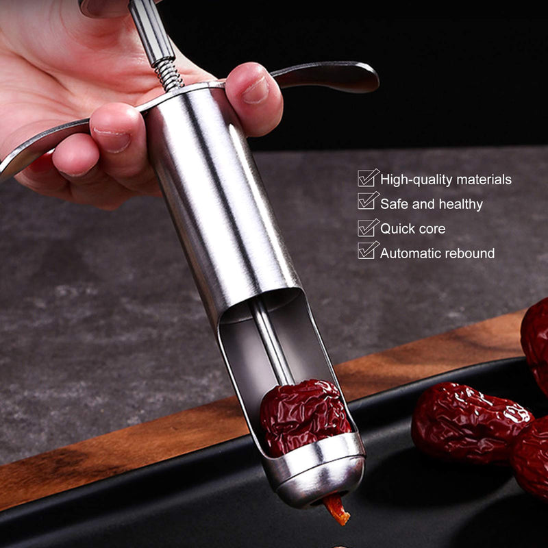 Cherry Pitter, Stainless Steel Fruit Pit Remover for Cherry Jam, Cherries Corer Pitter Tool for Home Kitchen, Pear, Cherry, Jujube and Red Date