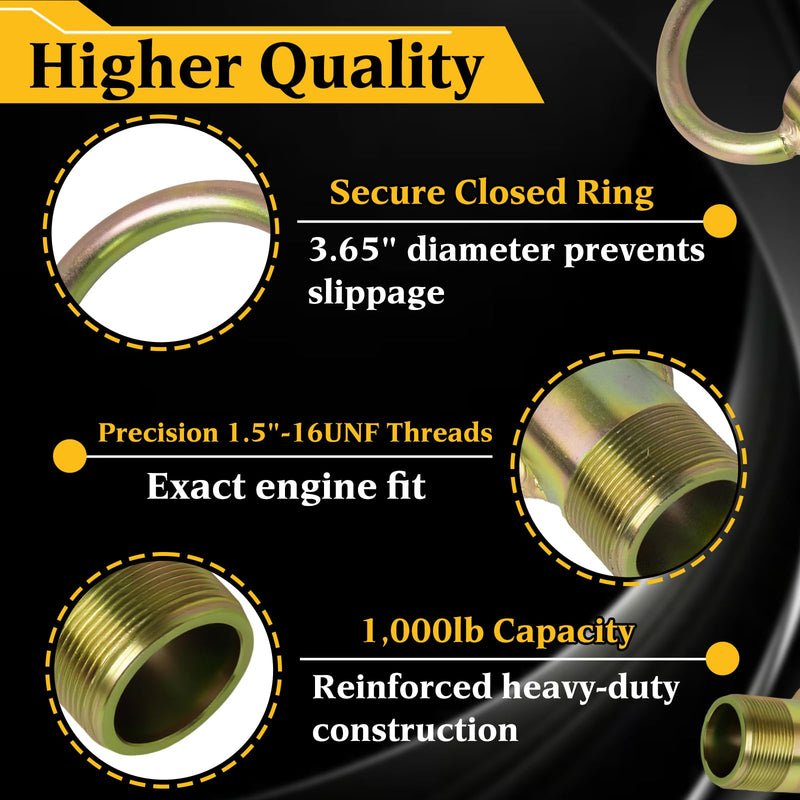 91-904551 Outboard Lifting Ring Tool – Compatible with Mercury, Yamaha, MerCruiser (1.5"-16 TPI Threads) – Universal Lifting Eye for Outboard Motors, Flywheel Puller, Boat Engine Hoist