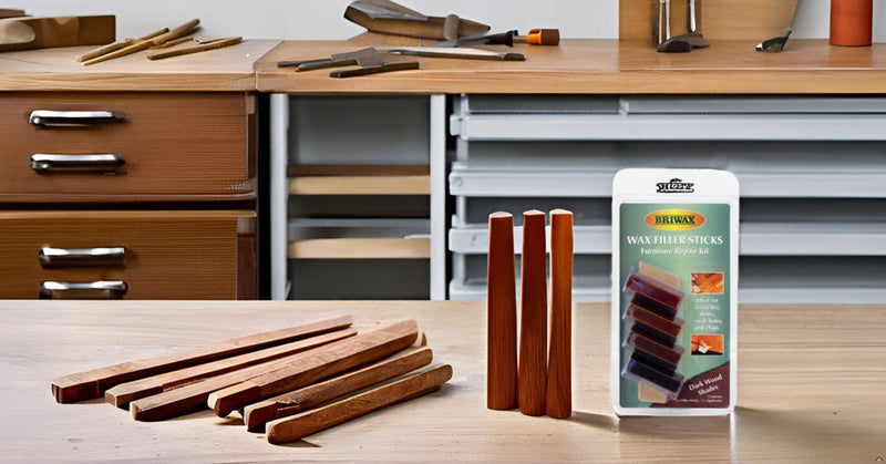 Rustins Briwax Filler Sticks Dark - Quick Wood Repair for Scratches, Cracks & Nail Holes | Assorted Shades