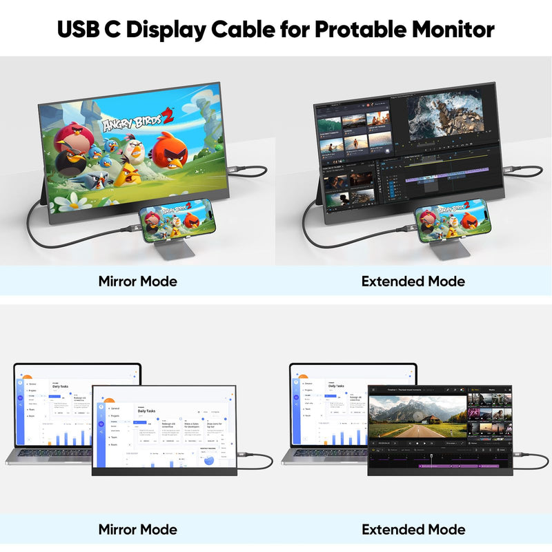 20 FT USB C Cable Long USB C 3.2 Gen 2 Cord 20FT, Full-Featured USBC to C Fast Charging/Monitor Video/Data Cable(4K@60Hz,100W, 10Gbps) for USB‑C Hub VR,iPhone 17-15 PM,Sam-sung,MacBook Pro,Camera-6M Brown 1