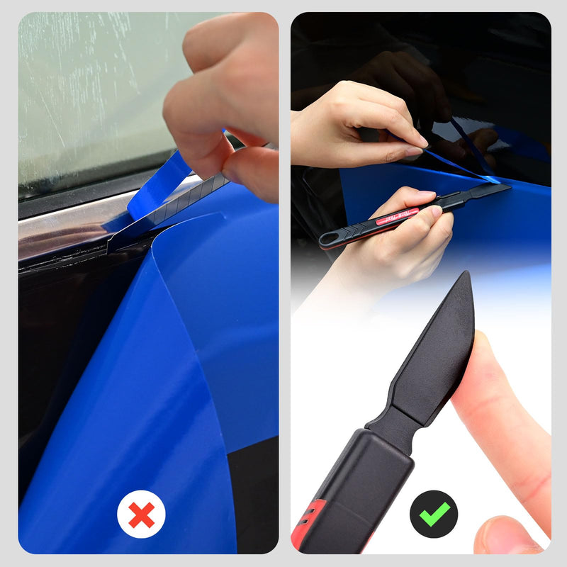 NEWISHTOOL Micro Squeegee Vinyl Wrap Tool, 6 IN 1 Pro Wrap Stick Squeegee Vinyl Tuck Tool, Heat-Resistant POM Car Wrapping Tool Seam Edge Detail Application for Vinyl Tucking, Sealing and Film Cutting
