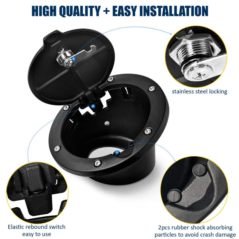 Fuel Filler Door Locking Gas Tank Cap Cover for Jeep Wrangler Accessories 2007-2018 JK Unlimited Rubicon Sahara for JK 2007-2018