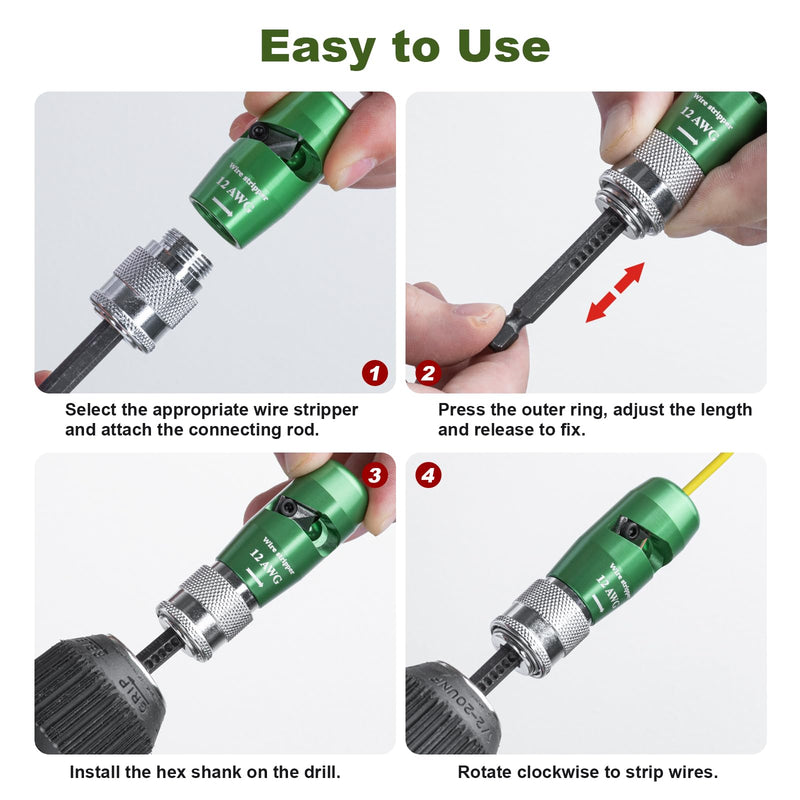 Wire Stripper Twister Tool for Drill, 2026 Upgraded Wire Stripping Tool & Wire Twisting Connector for Cutters 6-14 AWG, 8 In 1 Professional Electrician Wire Nut Twister Stripping and Twisting Tool 6-14AWG