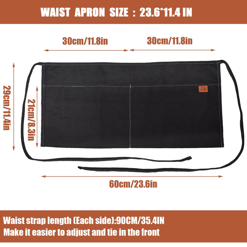 2 Pocket Canvas Work Waist Apron Unisex Tool Utility Apron Tool Belt Woodworkers Artists Bk 5