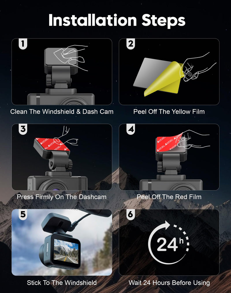 Dash Cam Sticky Pads - Double Sided Heat Resistant Adhesive for Car | Dashcam Suction Mount Replacement. Glue Adhesive Sticker. For GPS, windshield, dashboard. Strong high-temp adhesive.