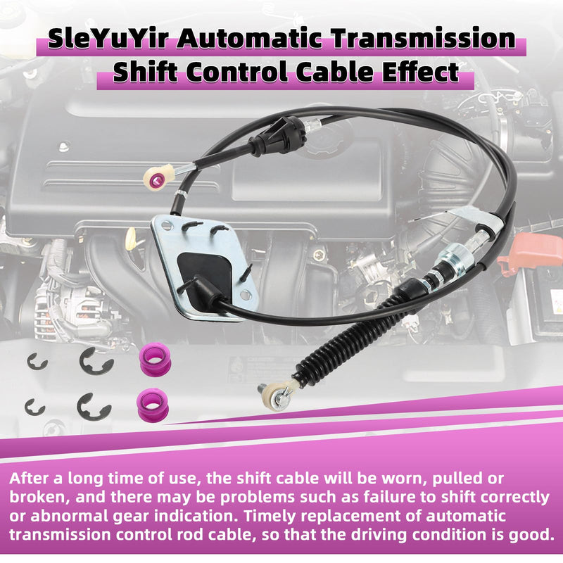 Automatic Transmission Shift Control Cable 33820-02370 33820-01050 Compatible with Toyota Corolla/Matrix 1.8L 2003 2004 2005 2006 2007 2008 Auto Trans Shifter Control Lever Cable