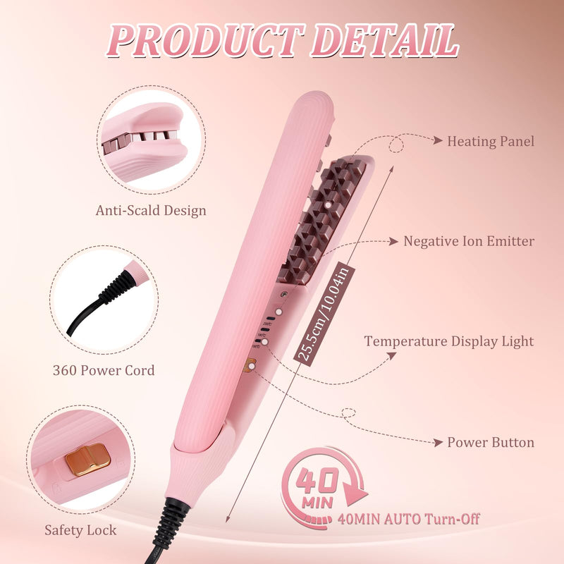 Hair Crimper for Women, Crimping Iron Hair Crimper with 3 Gear, Auto Shut Off & Negative Ion for Long-Lasting Root Volume Fluffy Hairstyle