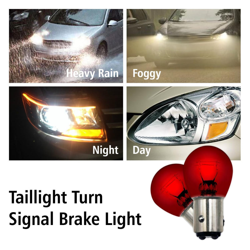 1157 Red Light Bulbs 10 Pack,S25 2057 2357 7528 BAY15D,Miniature Bulb Taillight Turn Signal Light,Marker Tail Running Parking Backup Lights
