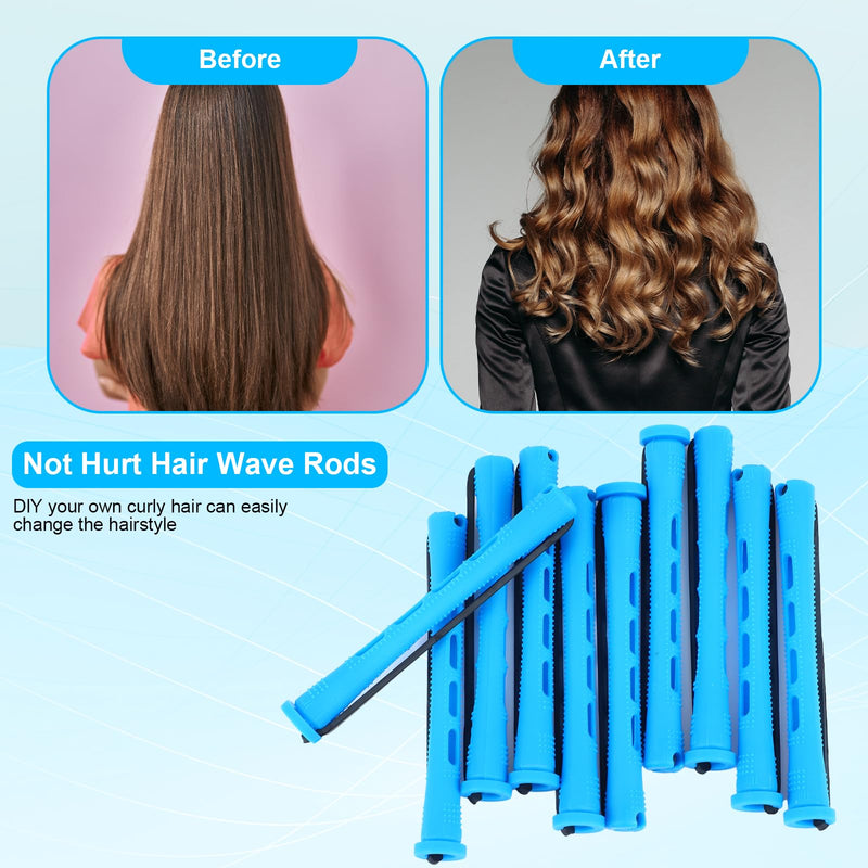 40pcs Perm Rods Cold Wave Rods,Perm Rollers,Curling Rod,Blue,0.47 Inches | for Short Hair, Small Plastic, for Braids, Small Hair-Rollers, for DIY Styling