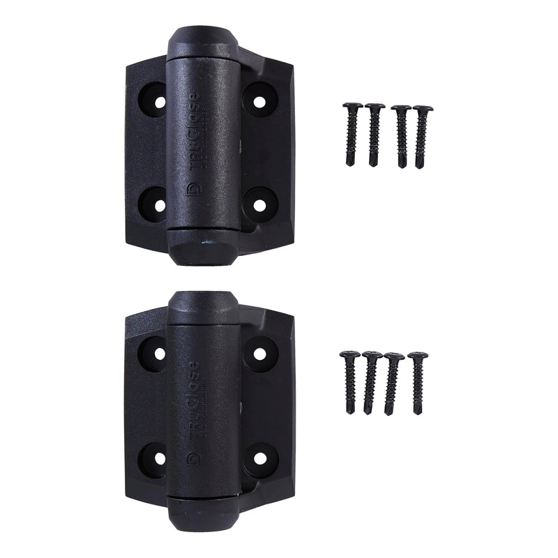National Hardware N346-206 Truclose Narrow Spring Hinges 2-Pack Black Polymer Self Closing Gate Hardware for Metal Outdoor Gates 3-13/16 in x 2-1/2 in 55 lbs Load Capacity Updated Packaging 3-13/16"x2-1/2"