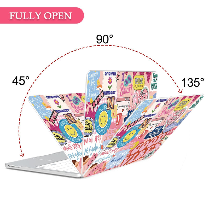 B BELK for MacBook Neo 13 inch Case 2026 A3404 A18 Pro, Pink Smile Face | Ultra-Thin Protective, Shockproof Hard Shell Cover, 2 Keyboard Covers & Screen Film, Girly Cute Laptop Protector Pink Smiley Face