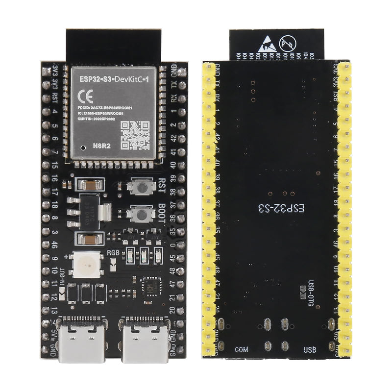 4pcs ESP32-S3-DevKitC-1-N8R2 ESP32-S3 Type-C Development Board Wi-Fi + Bluetooth MCU Module Integrates Complete Wi-Fi and BLE Functions ESP32-S3-WROOM Module(Pre-soldered pins) ESP32-S3 N8R2