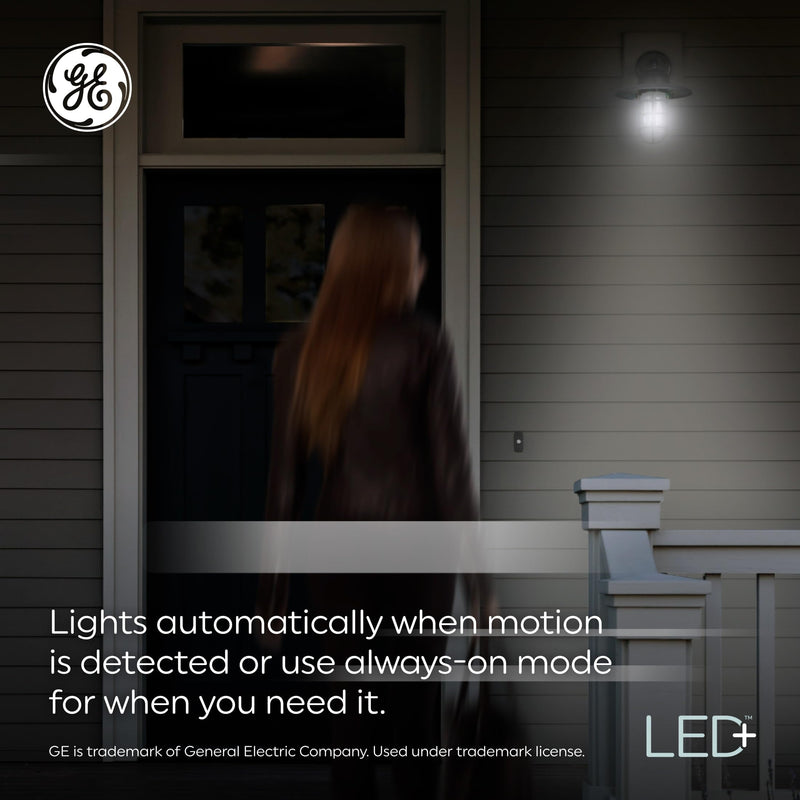 GE LED+ Motion Sensor LED Light Bulbs, 15W, PAR38 Outdoor Security Floodlight, Warm White (2 Pack) Pack of 2 (15W)