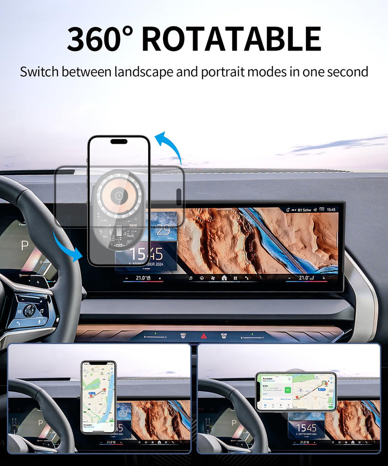 15W Wireless Charging Car Phone Holder for BMW X3 2025-2026, 14.9" Screen | Magsafe Accessories Fast Charging Magnetic Cell Phone Holder Clip Compatible with iPhone Android, 3D Fit Vehicle Phone Stand 14.9-inch for 2025-2026 X3