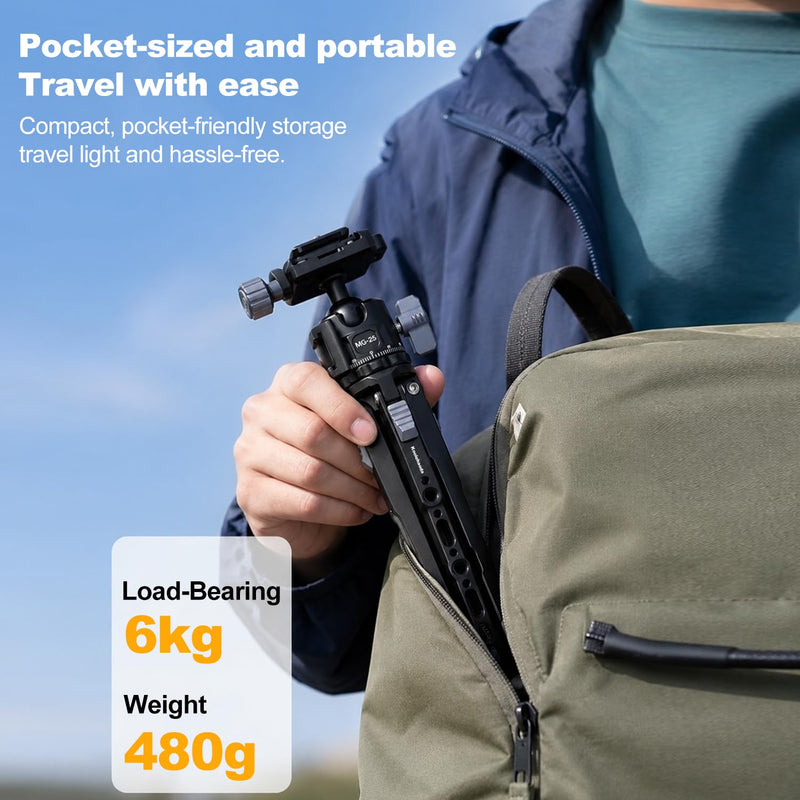Koolehaoda 3-in-1 Mini Tripod Selfie Stick with Ball Head for Camera Phone | Cold Shoe Mount, 360° Rotation, Extension Pole 7.87"-23.2", Mantis Hook, Aluminum 480g, for Vlogging DSLR Action Cam Travel