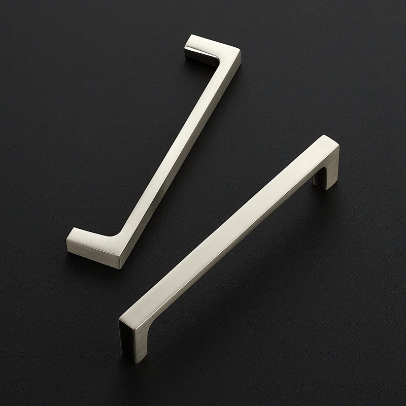 Ravinte 5 Pack Solid 5 Inch Kitchen Square Cabinet Handles Brushed Nickel Pulls Drawer Pulls Kitchen Cabinet Hardware Handles 5 Inch Hole Center
