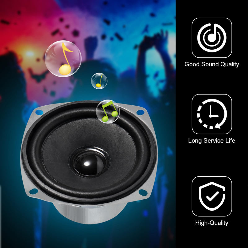 4PCS 10W Mini 3" HiFi Full Range Speaker 8 Ohm Anti-Magnetic Audio 2.0/2.1 Home Stereo Woofer Loudspeaker 90dB High Sensitivity for DIY Boom Box Satellites Speaker