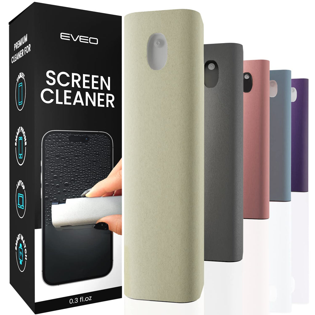 EVEO Screen Cleaner Spray -Phone Screen Cleaner, iPhone Cleaner, Computer Screen Cleaner Tool, Laptop Screen Cleaner, MacBook/iPad Screen Cleaner, Touchscreen Mist Cleaner, Built-in Microfiber-Cream Cream