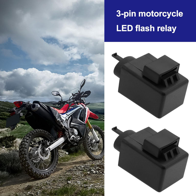 2Pcs LED Indicator Flasher Relay 3 Pin Compatible with Honda CRF300L VTR1000F Fast Flash Fix 38300KK9951 Motorcycle LED Turn Signal Accessories
