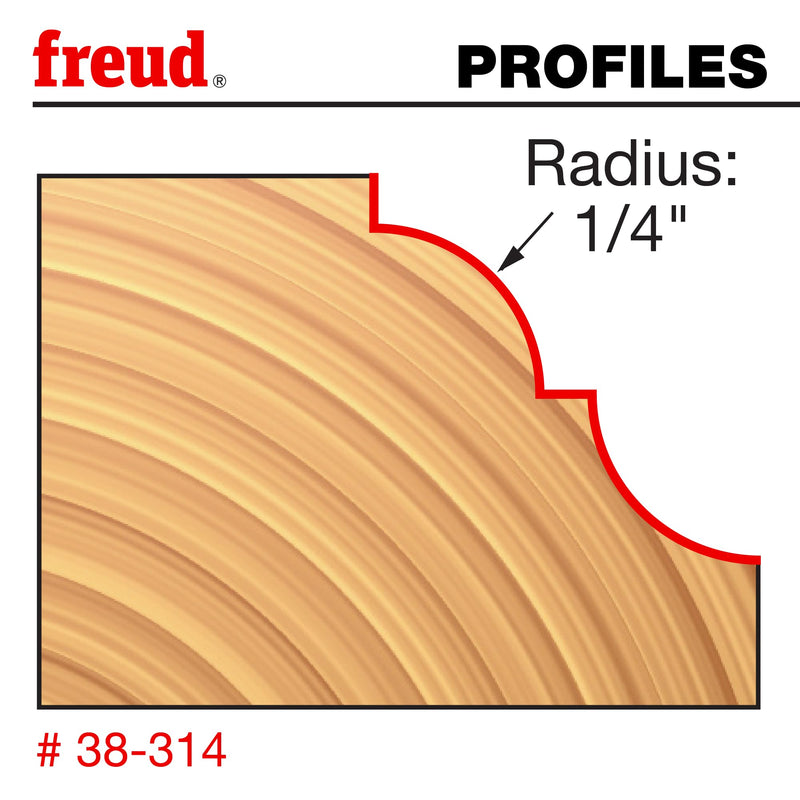 Freud 38-314: 1-9/16" (Dia.) Cove & Bead Bit with 1/2" Shank