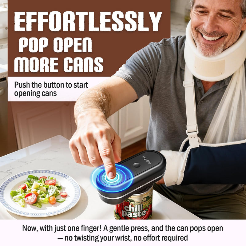 Electric Can Opener, One-Touch Automatic Can Opener- Fits Almost All Can Sizes, Battery-Operated Handheld Kitchen Gadget with Smooth Edge, Food Safe, Ideal for Seniors & Arthritis Sufferers