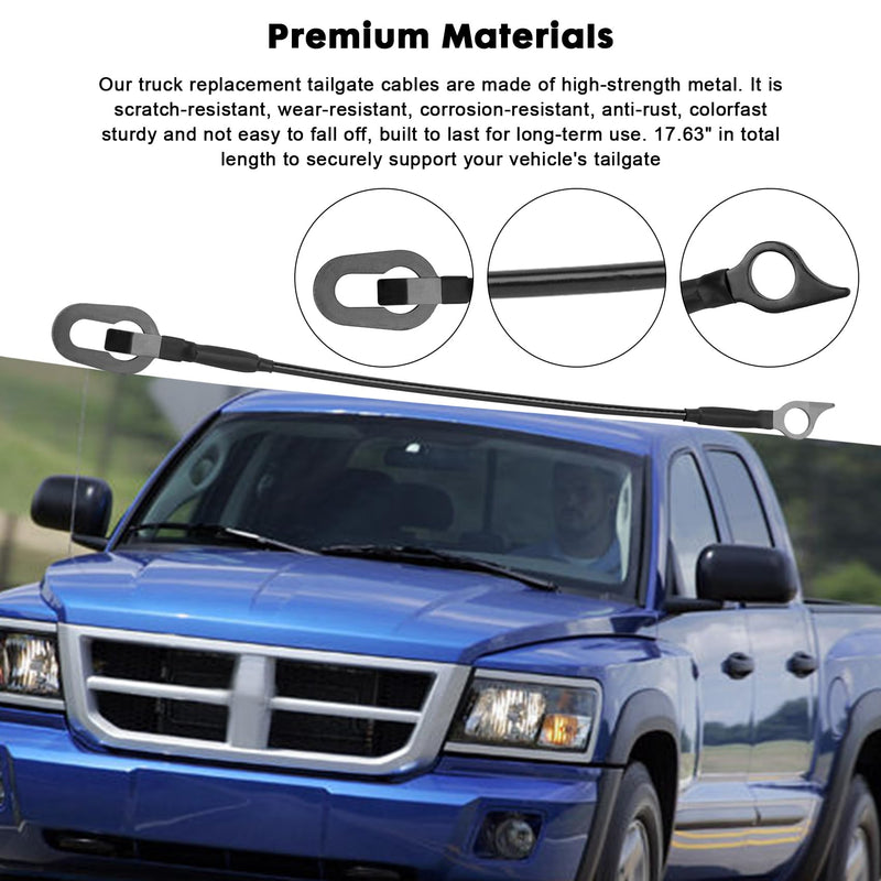 Truck Replacement Tailgate Cables Straps 55174827AC 55174826AC Compatible with 1987-2011 Dodge Dakota, 2006-2009 Raider Pickup