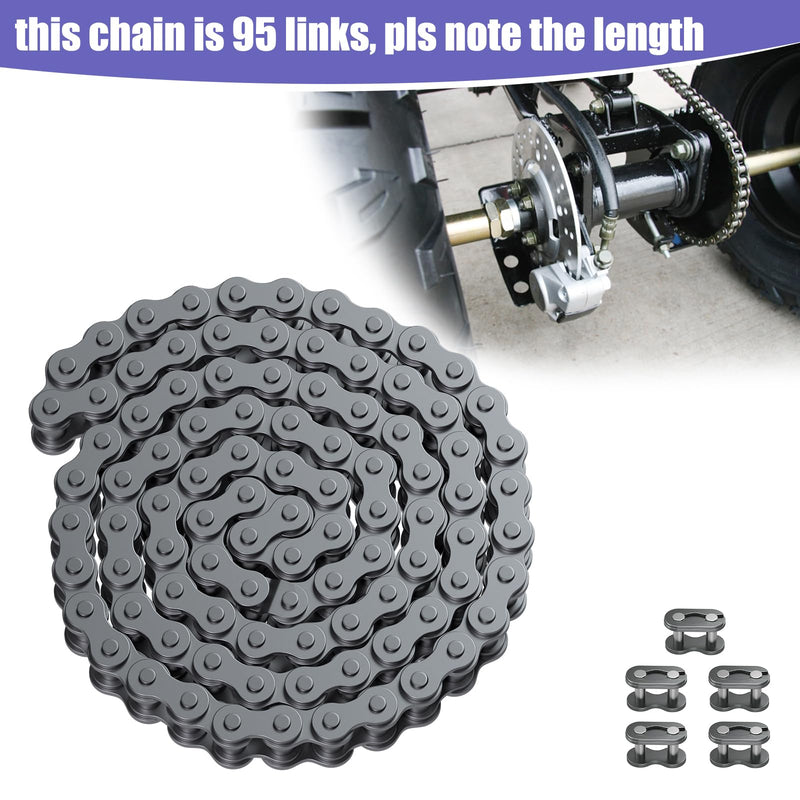 35 Roller Chain 3 Feet 95 Links with Chain Breaker Replacement for Go Kart Cart Mini Bike Bicycle Dirt Bike Motorcycles Powersports Accessories Parts with 35 Chain Master Links Connecting Link