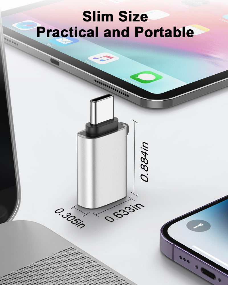 USB-C to USB-A Adapter, 5Gbps USB C Male to USB 3.0 Female OTG Converter | High-Speed Data Transfer & Fast Charging, USB Type-C Connector for iPhone 17 16 15, Samsung Galaxy S26 S25, iPad, MacBook Pro