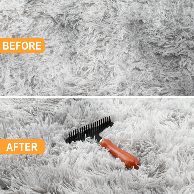 Hand Held Carpet Rake, Making Carpets/Rugs Fluffy Again (Black Iron) | Clean Hair, Let Carpet Restore Softness 1 iron（s）