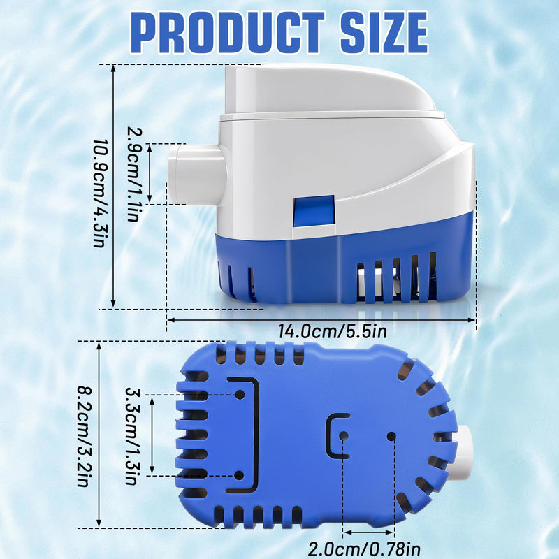 Geloo Automatic Submersible Boat Bilge Pump 12V 1100GPH Boat Bilge Water Pump with Float Switch (Outlet Diameter：29 mm/1.14 Inch)