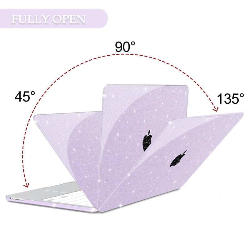 B BELK Compatible with MacBook Neo Case 13 inch 2026 A3404, Glitter Purple | Crack & Scratch Resistant Cover Protective Ultra-Thin Hard Shell with 2 Keyboard Covers & Screen Film