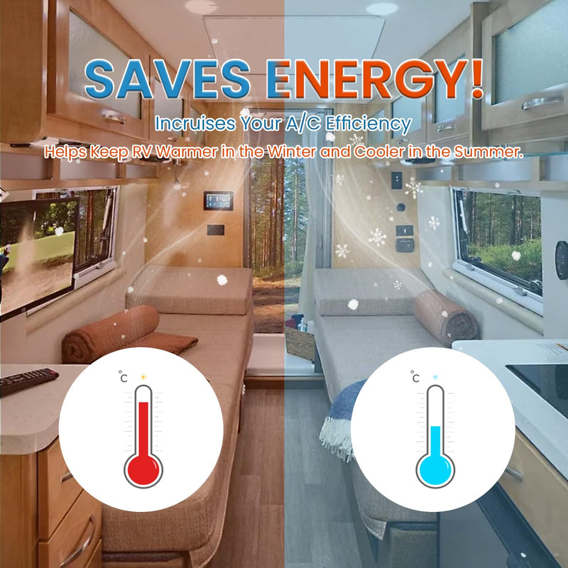 Safoner Waterproof RV Vent Insulator and Skylight Cover with Reflective Surface, Fits Standard RV Vents- 14x14 Inch (1 Pack) 14"x 14"-1PCS Waterproof