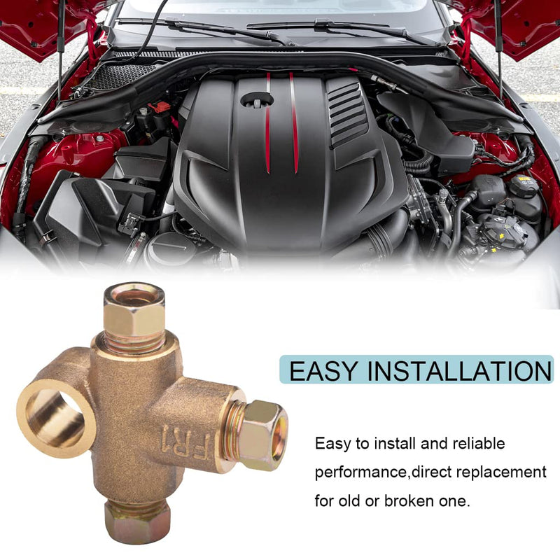 2 Pack 3 Way T-Shape Brake Tee With 3 Male Nuts Short Union M10 3/16in Pipe 10mm, Elbow Connector Replacement Inverted Tee