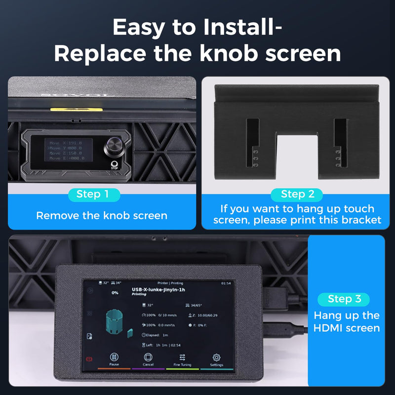 Sovol 5 Inch IPS50 HDMI Capacitive Touch Screen with Klipper Firmware and Desktop Stand for Sovol SV08 Sovol Zero 3D Printer